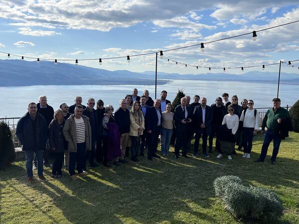 Februar 2024: Study Visit in Patras, Griechenland // Die Teilnehmenden des Study Visits besuchen Agrarbetriebe am Trichonida See in der Region Westgriechenland